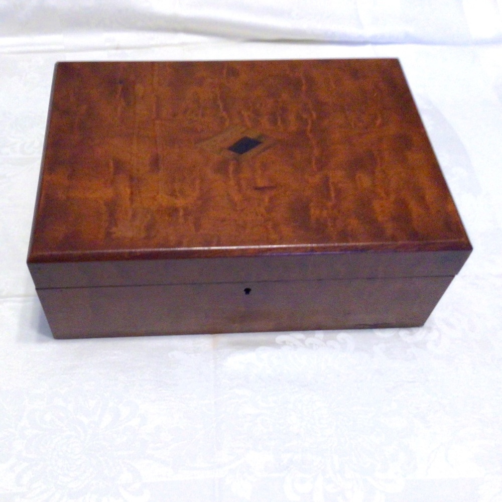 Burled veneer 19th century lap desk.